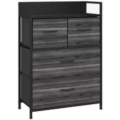 Homestar Predalnik s 4 tkaninskimi predali 60x29x85 cm črne barve