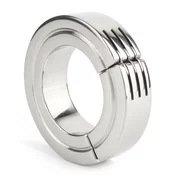 Mr. Steel Hinged Magnetic Cockring 40mm Silver
