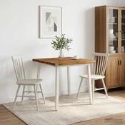 vidaXL 70 x 70 x 75 cm Masiven les akacije Naravna in bela Kvadrat