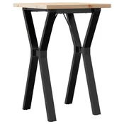 Vidaxl Jedilna miza Y okvir 50x50x75,5cm trdna borovina jeklo