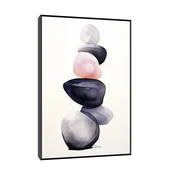 Canvas Slika na platnu Kamencici II, 50x75 cm, Sa ramom, Crna