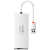 Baseus Lite Series Hub 4in1 USB to 4x USB 3.0, 25cm (White)