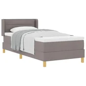 Vidaxl Postelja z vzmetnico z vzmetnico Taupe 190 x 90 cm blago