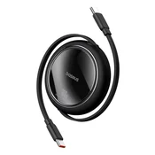 BASEUS USB-C kabel z izvlečnim in navijalnim mehanizmom, 100 W, Free2Draw Mini, 1 m, črn