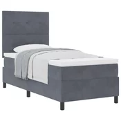 vidaXL vidaXL Box Spring postelja z matikico temno siva 100x200 cm Žamet, (22052889)