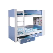 Dvokatan krevet Henderson 142 Dvokatan, Plava, 90x200, Iveral, Drvo, Basi a doghePodnice za krevet, 104x230x160cm