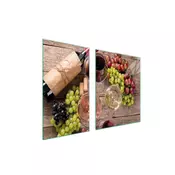 shumee STEKLENI KROŽNIK IN DESKA ZA REZANJE 100x52 ZA VINO