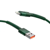 mobilNET pleten kabel USB na Lightning 2M 3A, zelen