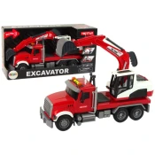 slomart LEAN TOYS Gradbena garnitura: tovornjak, bager, prikolica