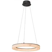 Casa Padrino luxury LED chandelier alabaster/bronze A� 60 x H. 5.5 cm - Round living room chandelier with alabaster lampshade - Luxury furniture - Luxury interior - Luxury LED lights