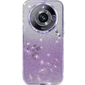 GS Ovitek za Realme 11 Pro 5G/Pro+ 5G, bleščeč cvet, vijoličen