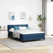vidaXL vidaXL Postelja boxspring z vzmetnico z vzmetnico Modra 140 x 200 cm, (5000128087)