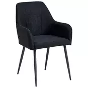STOLICA S NASLONOM ZA RUKE crna metal, tekstil