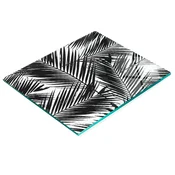 shumee Steklena dekorativna servirna deska za prigrizke s palmovimi listi 60x52 cm