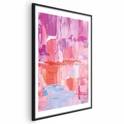 shumee Poster - Barviti potegi - intenzivni odtenki roza in vijolične na platnu