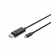USB Type-C to DisplayPort Bidirectional max. Resolution 8K@30Hz, lenghts 2m, Black