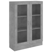 Vidaxl Vitrina betonsko siva 82,5x30,5x115 cm iverna plošča