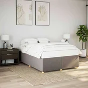 vidaXL Posteljni okvir brez vzmetnice taupe 160x200 cm blago