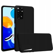 shumee Ovitek za Redmi Note 11 4G 11S mat črn silikonski tanek + steklo