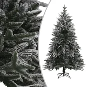 Vidaxl Umetna novoletna jelka s snegom zelena 240 cm PVC in PE