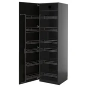 METOD Visoki element s izvlacnim fiokama, Crnosiva/Lerhyttan crno bajcovano, 60x60x200 cm
