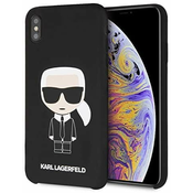 KARL LAGERFELD KLHCI61SLFKBK za iPhone XR črna silikonska zaščita - Full Body Iconic