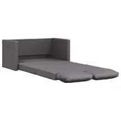 Vidaxl Talni raztegljiv kavč 2 v 1 siv 112x174x55 cm umetno usnje