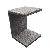 Dimenza U-odlagalna mizica za ležalnike, aluminij/PE ratan, svetlo rjava, 46x46x61 cm