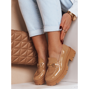 Mokasyny damskie lakierowane ELEGANCI khaki Dstreet