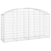 Vidaxl Obokana gabonska košara 200x50x100/120 cm pocinkano železo