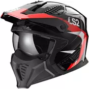 Motociklisticka kaciga LS2 OF606 Drifter Triality crno-crvena