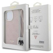 Originalna GUESS Hardcase GUHCP15SHC4SEP torbica za iPhone 15/14/13 (Crossbody Cord 4G Print / roza)