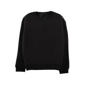 Trendyol Black Oversize/Wide Cut Cotton Basic Thick Sweatshirt with Fleece Inside