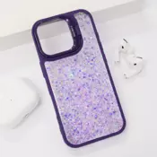 Maska Crystal Dots za iPhone 16 ljubicasta