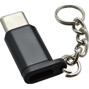 Adapter MicroUSB/USB-C Črn
