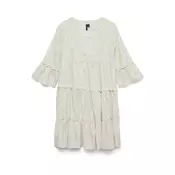 VERO MODA Obleka VMDICTHE  svetlo bež / bela