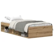 Vidaxl Posteljni okvir brez vzmetnice artisian hrast 75x190 cm