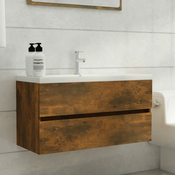 Ormaric za umivaonik boja dimljenog hrasta 90x38,5x45 cm drveni