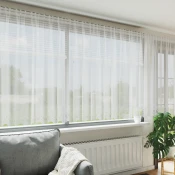 Cipkasta zavjesa sa zavjesama Bijelo 180 x 750 cm Poliester