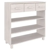 Vidaxl Konzolna mizica HAMAR bela 90x35x90 cm trdna borovina