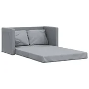 Vidaxl Talni raztegljiv kavč 2 v 1 svetlo siv 112x174x55 cm blago