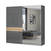 JELA Klizni plakar PK231-OG/ON - kolekcija Onyx - Antracit HG lak/Pacifik orah lak - 230x224x61 cm