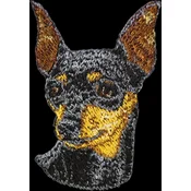 shumee Miniaturni pinč - našitek v obliki psa, vezeni našitek, edinstvena dekoracija nahrbtnika znamke Art-Dog
