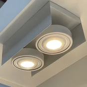 MEGATRON Cardano LED stropni reflektor z 2 lučmi bele barve - Hodnik - Sodobni - bela - Kovina