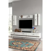 Hanah Home TV komoda Ilay, bela / srebrna