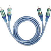 Oehlbach Cinch avdio priključni kabel [2x cinch vtič - 2x cinch vtič] 2 m transparentna-modra pozlačeni kontakti Oehlbach Ice Blue