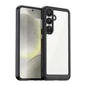 HURTEL Ovitek Outer Space za Samsung Galaxy S25 Edge s fleksibilnim okvirjem - črn