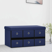 vidaXL Zložljiva klop s prostorom za shranjevanje modra 76x38x38 cm