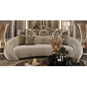 Casa Padrino luxury sofa light gray/copper 270 x 102 x H. 73 cm - Living room sofa - Hotel sofa - Living room furniture - Living room furnishings - Hotel furniture - Luxury furniture