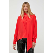 Pamucna bluza Victoria Beckham boja: crvena, bez uzorka